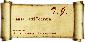 Tassy Jácinta névjegykártya